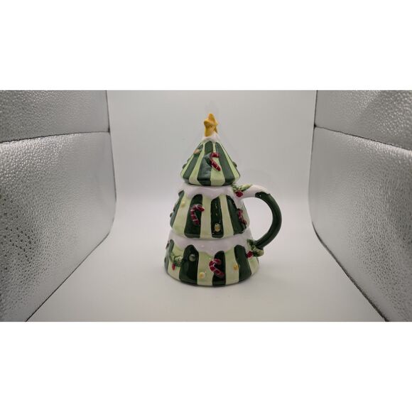 Global Design Connections Christmas Tree Mug with Lid - Picture 1 of 5